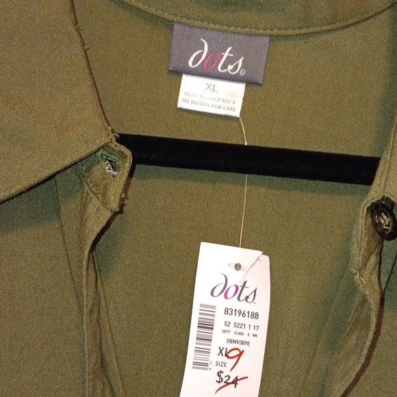 Dots Olive Layered Dress NWT XL - Picture 7 of 8